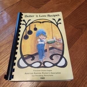Vintage 1985 Spiral Cookbook ABWA East Petersburg PA Butter 'n Love Recipes